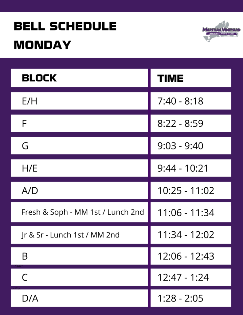 Bell / Block Schedule - MVRHS